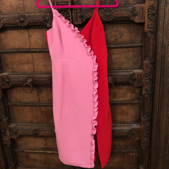 ❤️Anthro Color block Ruffle Dress💋 - Picture 3 of 7